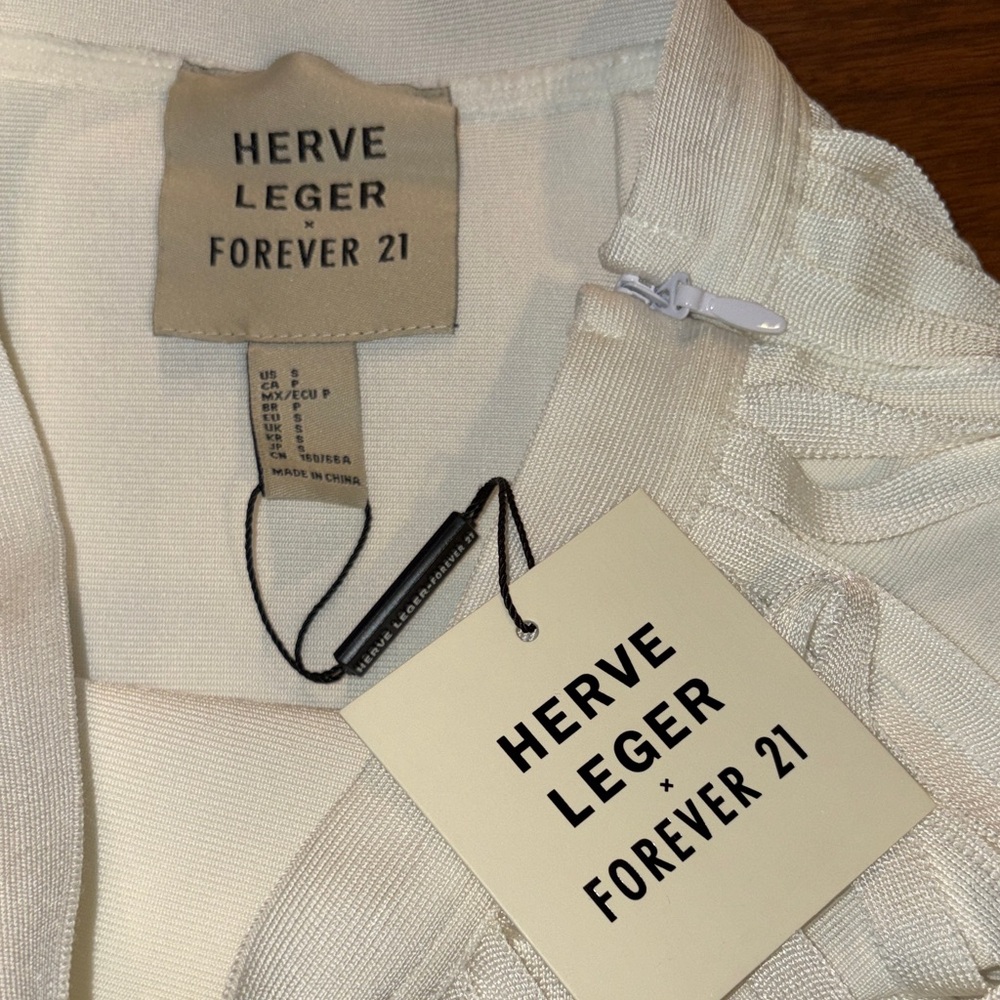 NWT Herve Leger x Forever 21 Ivory Heavy Bandage Dress